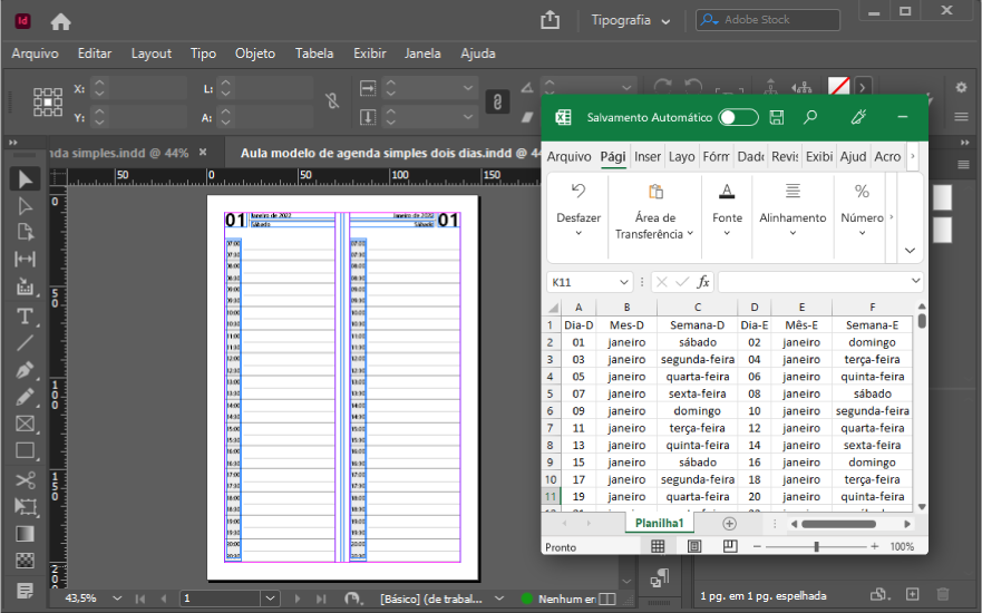 Módulo 2 Criando Agendas no InDesign