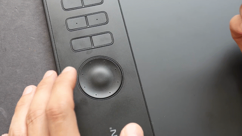 Botão dial giratório da mesa digitalizadora.