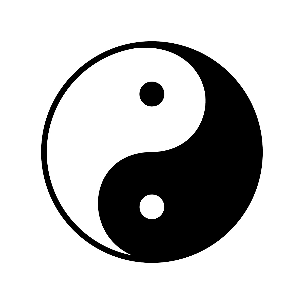 Símbolo de ying yang é um exemplo de equilíbrio visual.